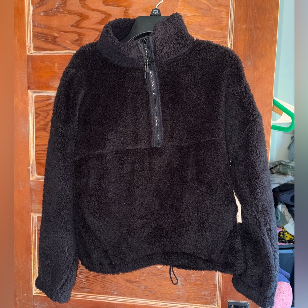 No Boundaries Black Quarter-Zip Pullover Fleece Jacket